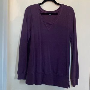 Splendid Purple Long Sleeve Crew Neck Sweatshirt